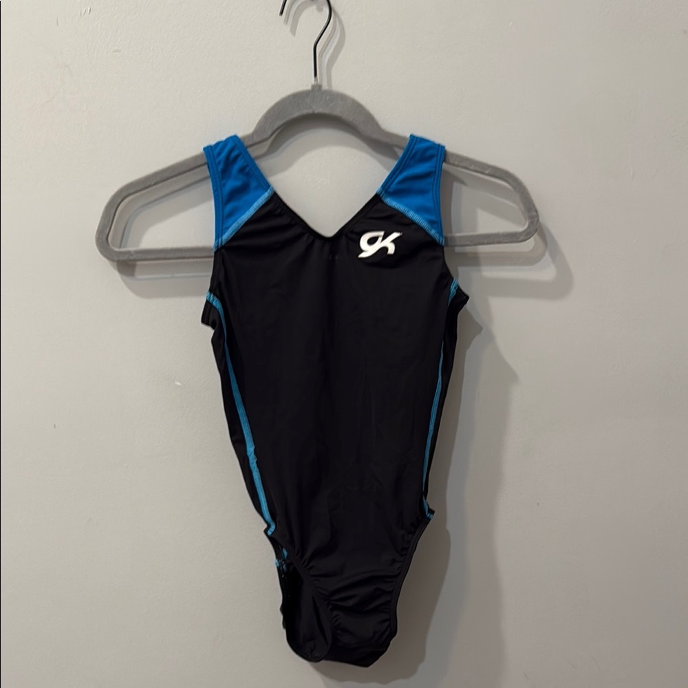 GK Black & Blue Racer-Back Gymnastics Leotard